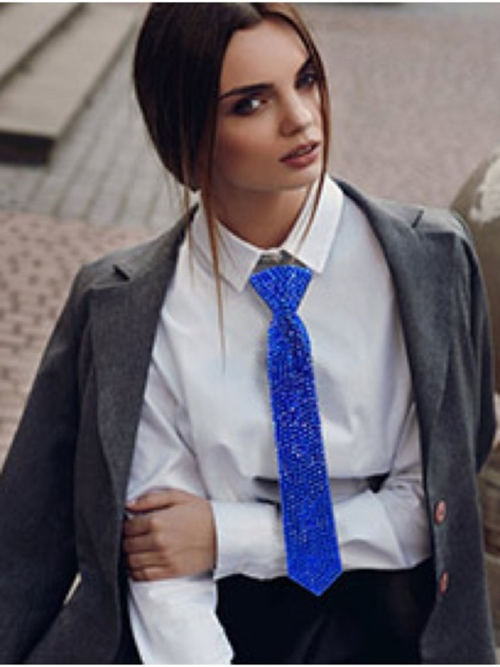 Sparkling Royal Blue Crystal Tie